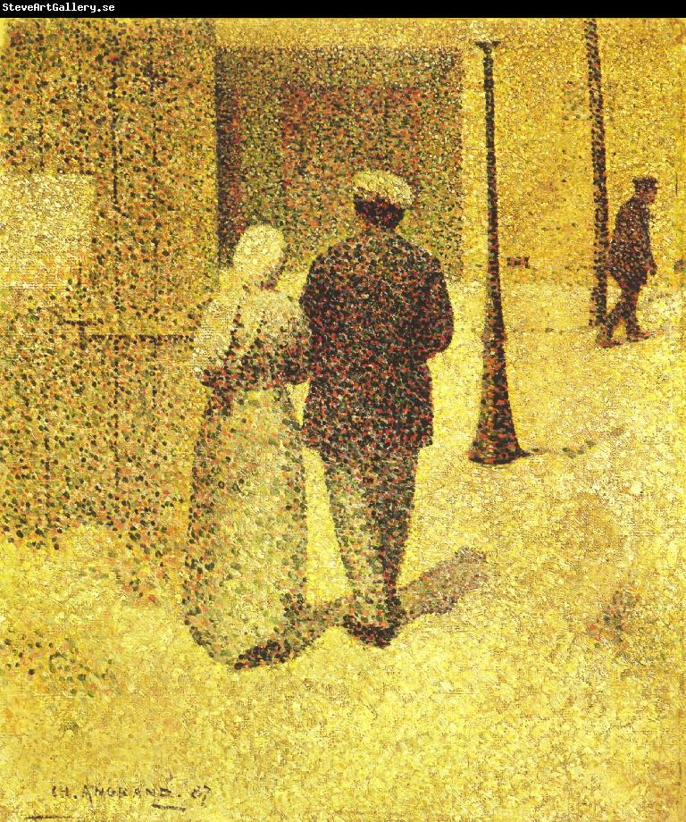 Charles Angrand Man and Woman on the Street